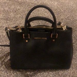 Black and Gold Michael Kors Messenger Bag